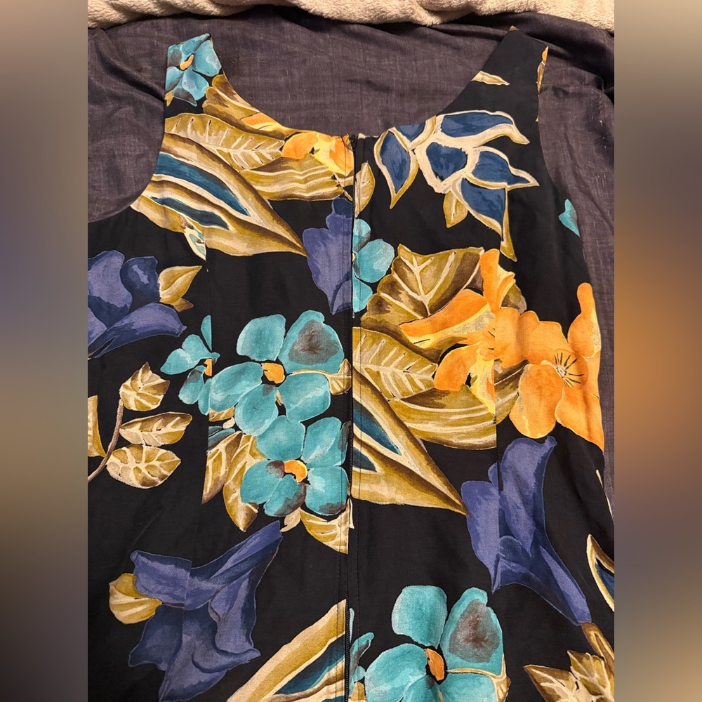 Rabbit Rabbit Rabbit Floral Mini Dress - Black, Blue, Orange - Picture 3 of 7